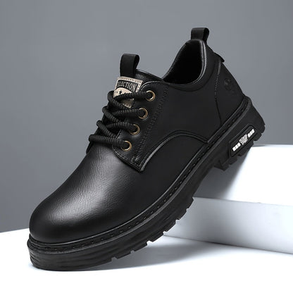Chaussures basses homme à lacets noires semelle épaisse