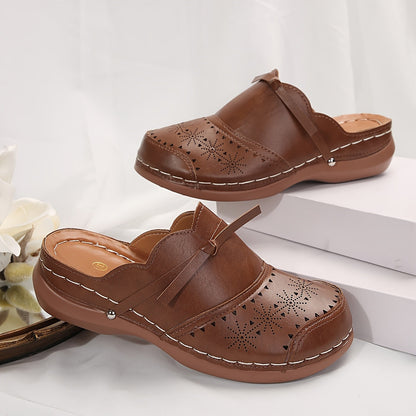 Drewniaki vintage na platformie na obcasie dla kobiet – Styl casualowy i elegancki