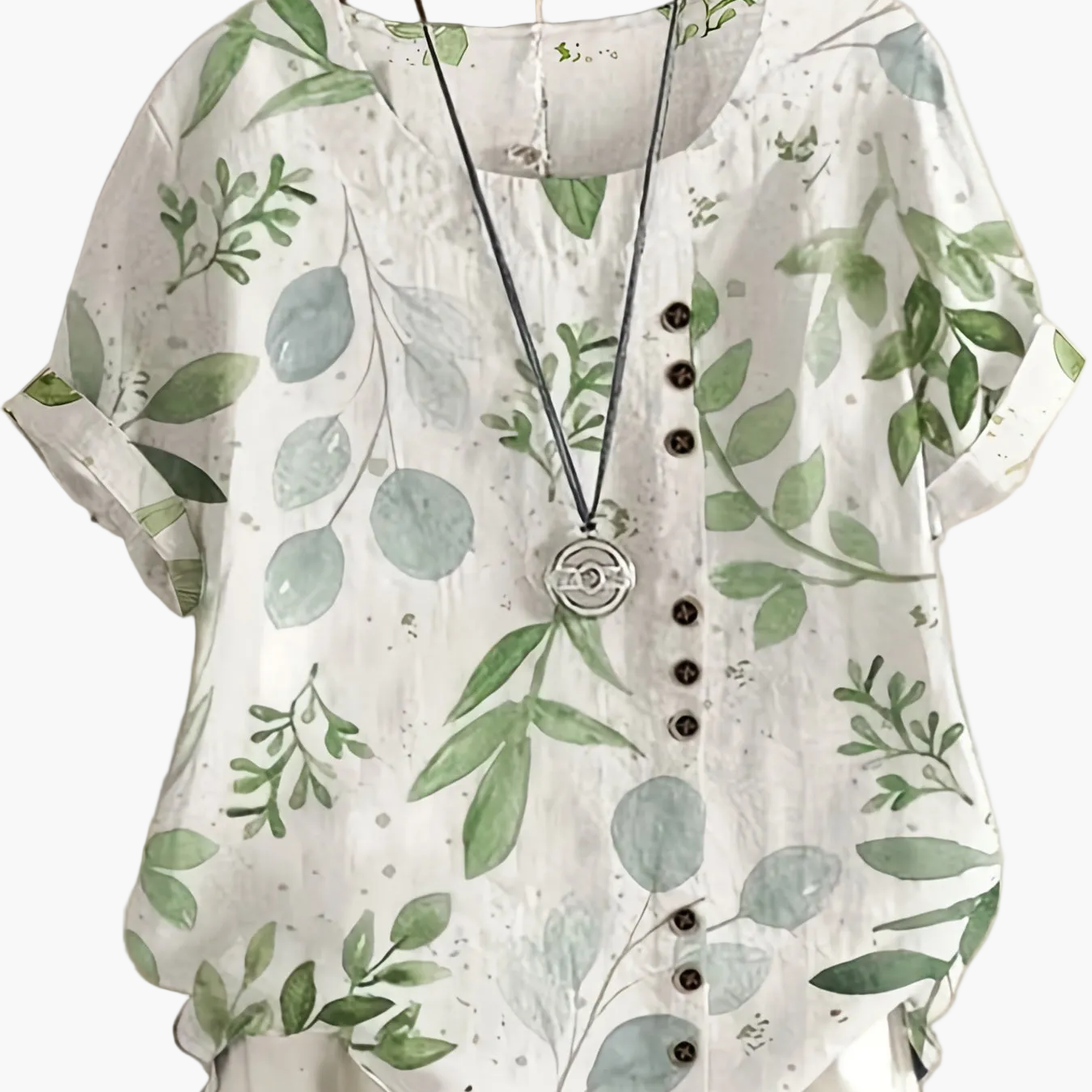 Blouse femme style vintage à fleurs imprimées avec boutons – Élégance décontractée pour l'été