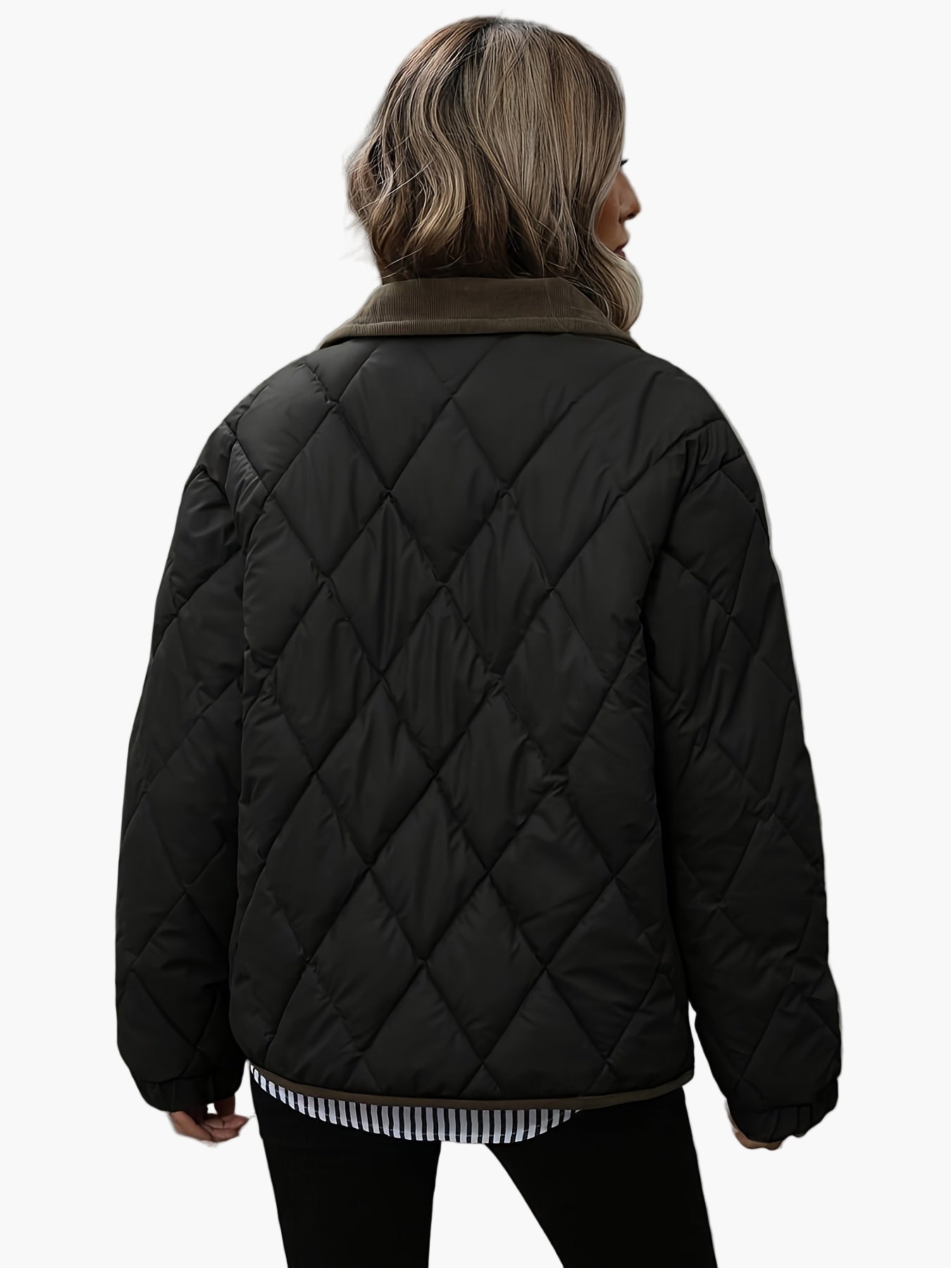 Gesteppte Damenjacke im Vintage-Stil, ideal für Herbst und Winter