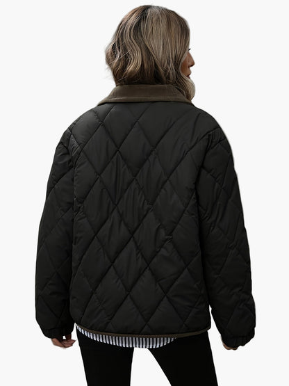 Gesteppte Damenjacke im Vintage-Stil, ideal für Herbst und Winter