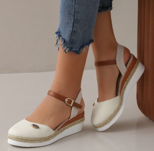 Mary – Lightweight platform sandals in hemp rope
