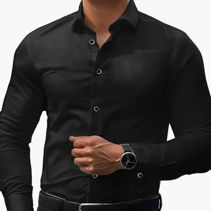 Elegant skjorte til mænd med lange ærmer - Slank pasform, business- og urbant look