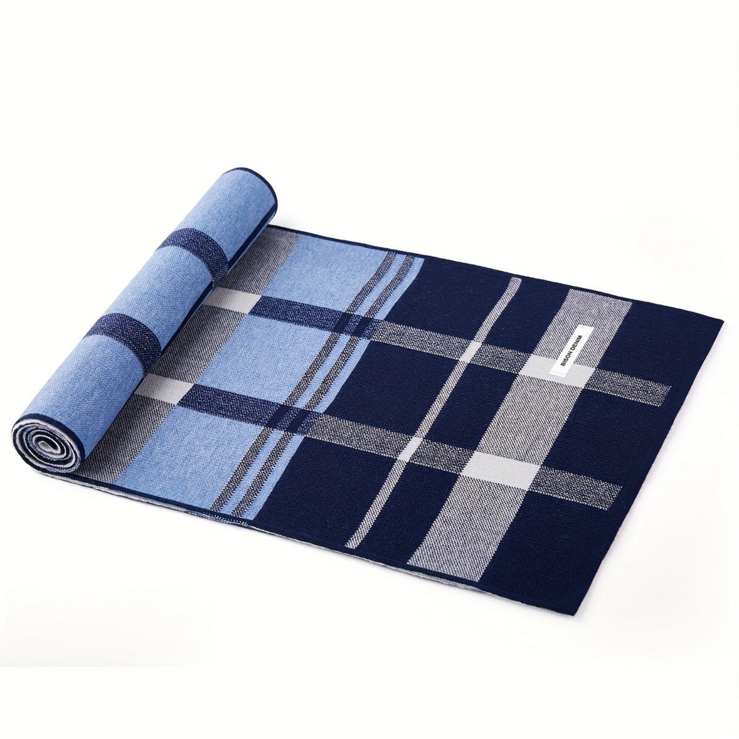 Écharpe à carreaux et motifs géométriques, style écossais, couleurs variées