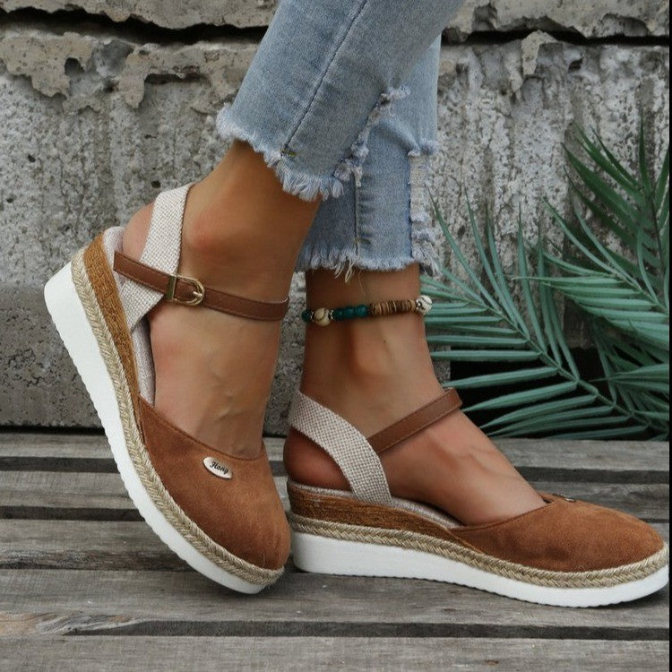 Mary – Lightweight platform sandals in hemp rope