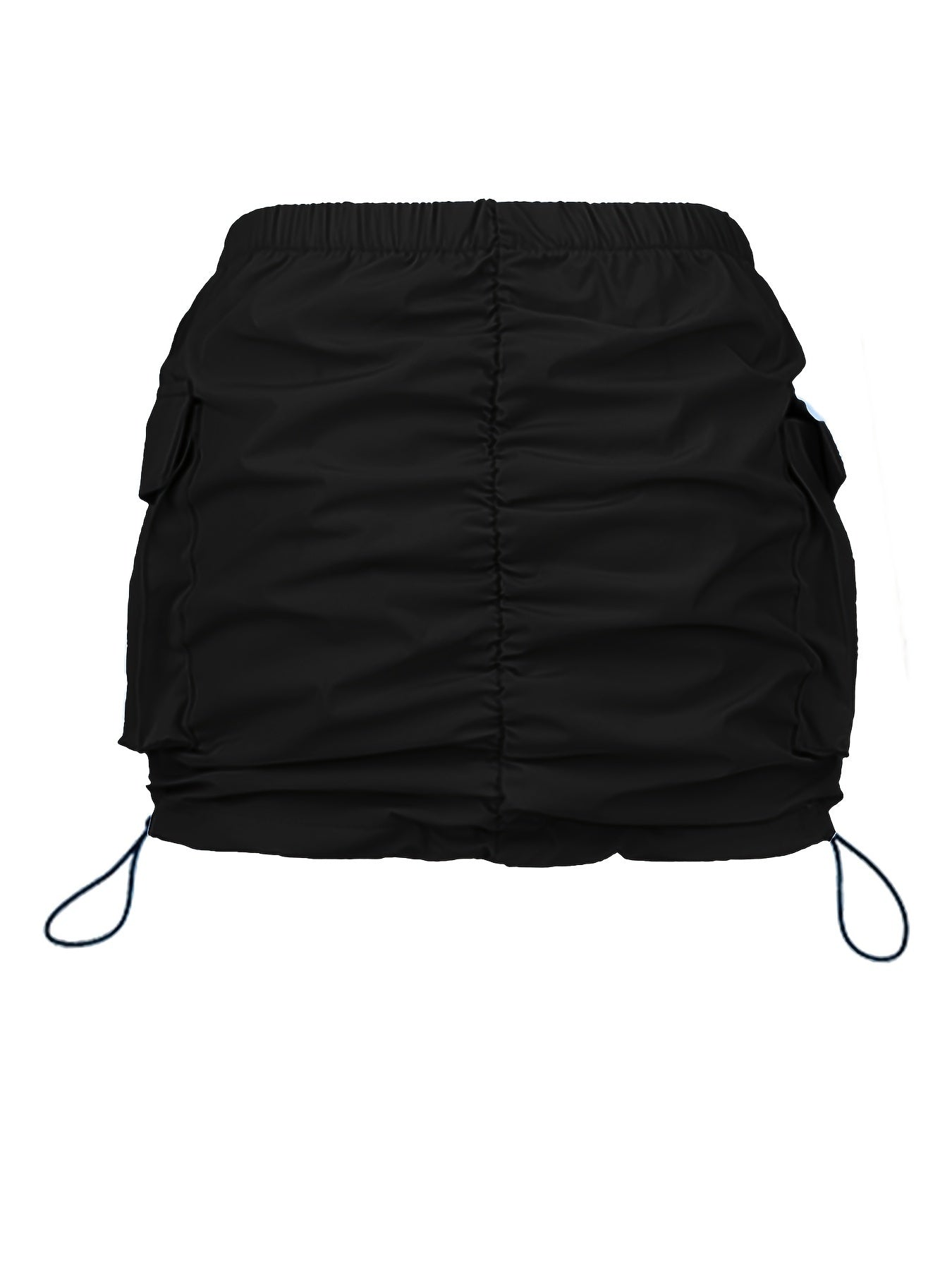 Jupe Mini Cargo Femme Style Urbain avec Fronces et Poches Utilitaires