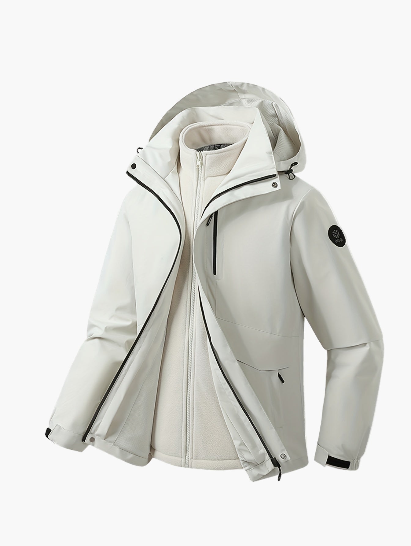 3-i-1 softshelljakke for herre med hette i urban avslappet stil