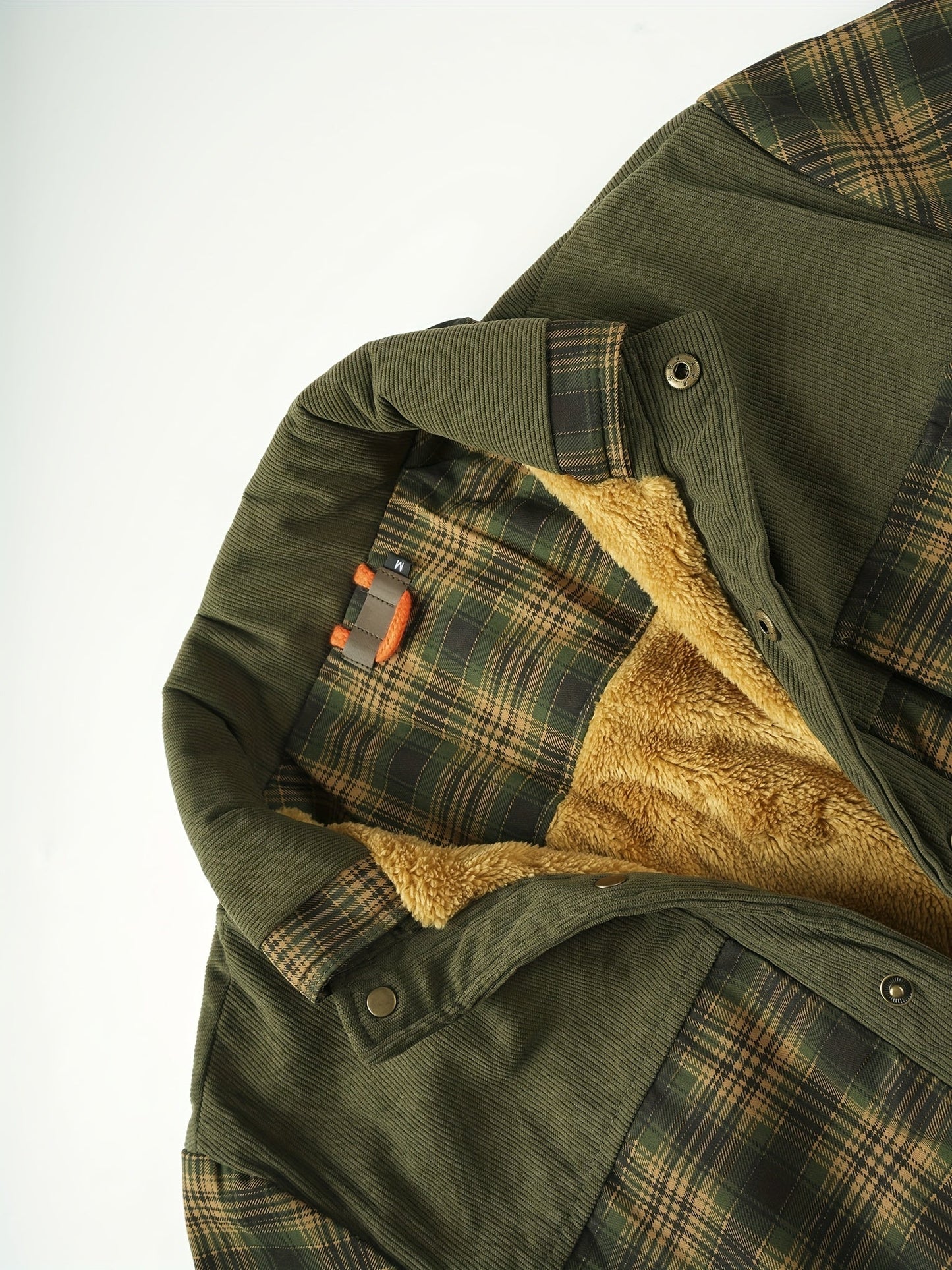 Veste Chemise Homme Carreaux Vert Doublée Molletonnée Chaude