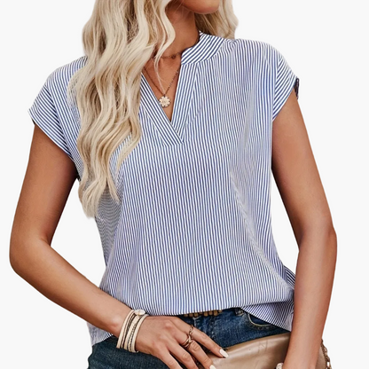 Elegancka damska bluzka w paski, styl casual, do biura i na wyjścia