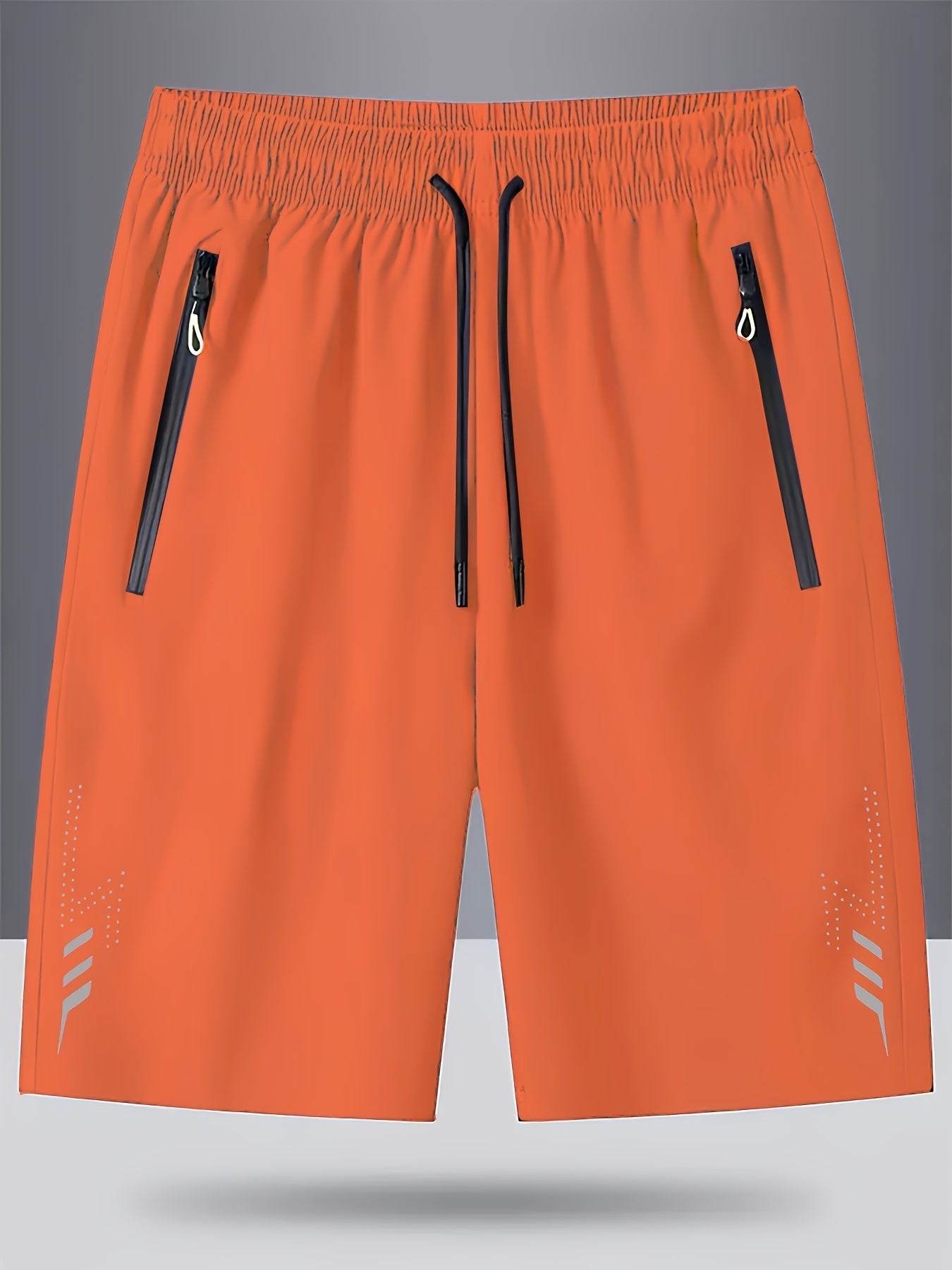 Short de sport décontracté pour homme avec poches zippées et motif géométrique