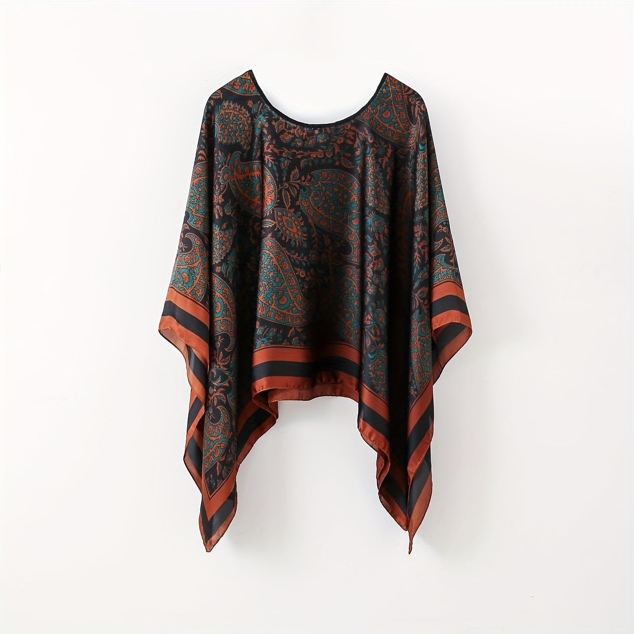 Dames Sjaal Boheemse Stijl Met Elegante Bloemenprint Voor Strand en Informele Uitjes