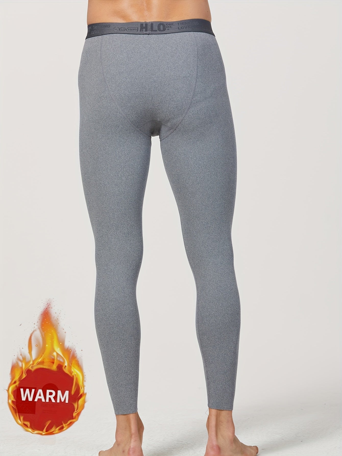 Lot de 3 caleçons longs thermiques pour homme – Bas de sous-vêtement chaud, couleur unie