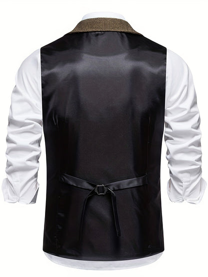 Chaleco Hombre Elegante Estilo Vintage para Atuendo Formal o Casual