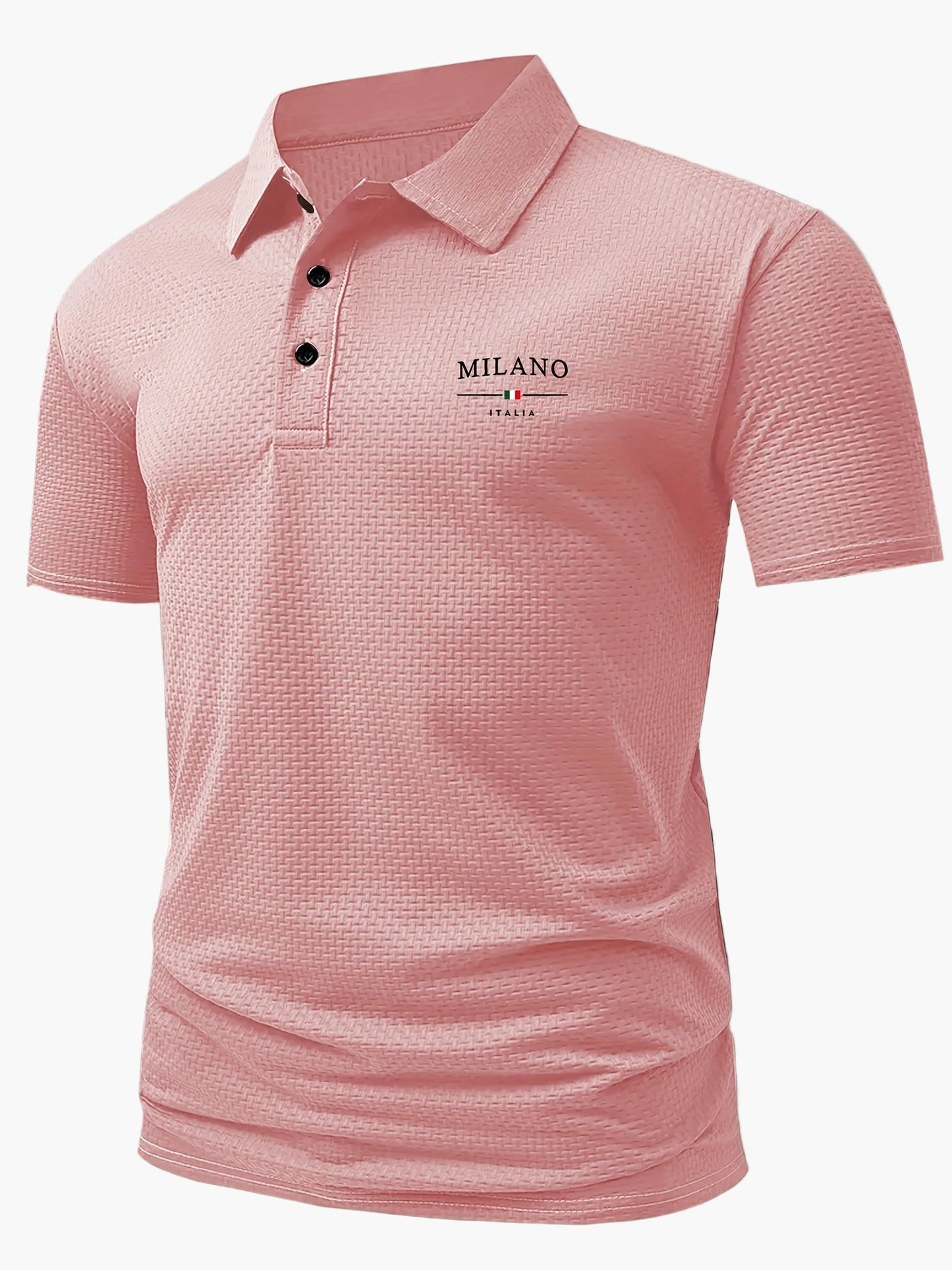 Elegantes Herren-Poloshirt im italienischen Stil mit geometrischem Muster für einen casual-chicen Look  