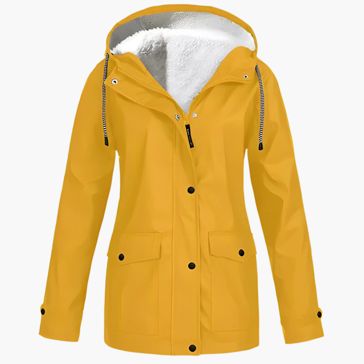 Chaqueta impermeable para mujer estilo urbano forrada con polar para invierno y lluvia
