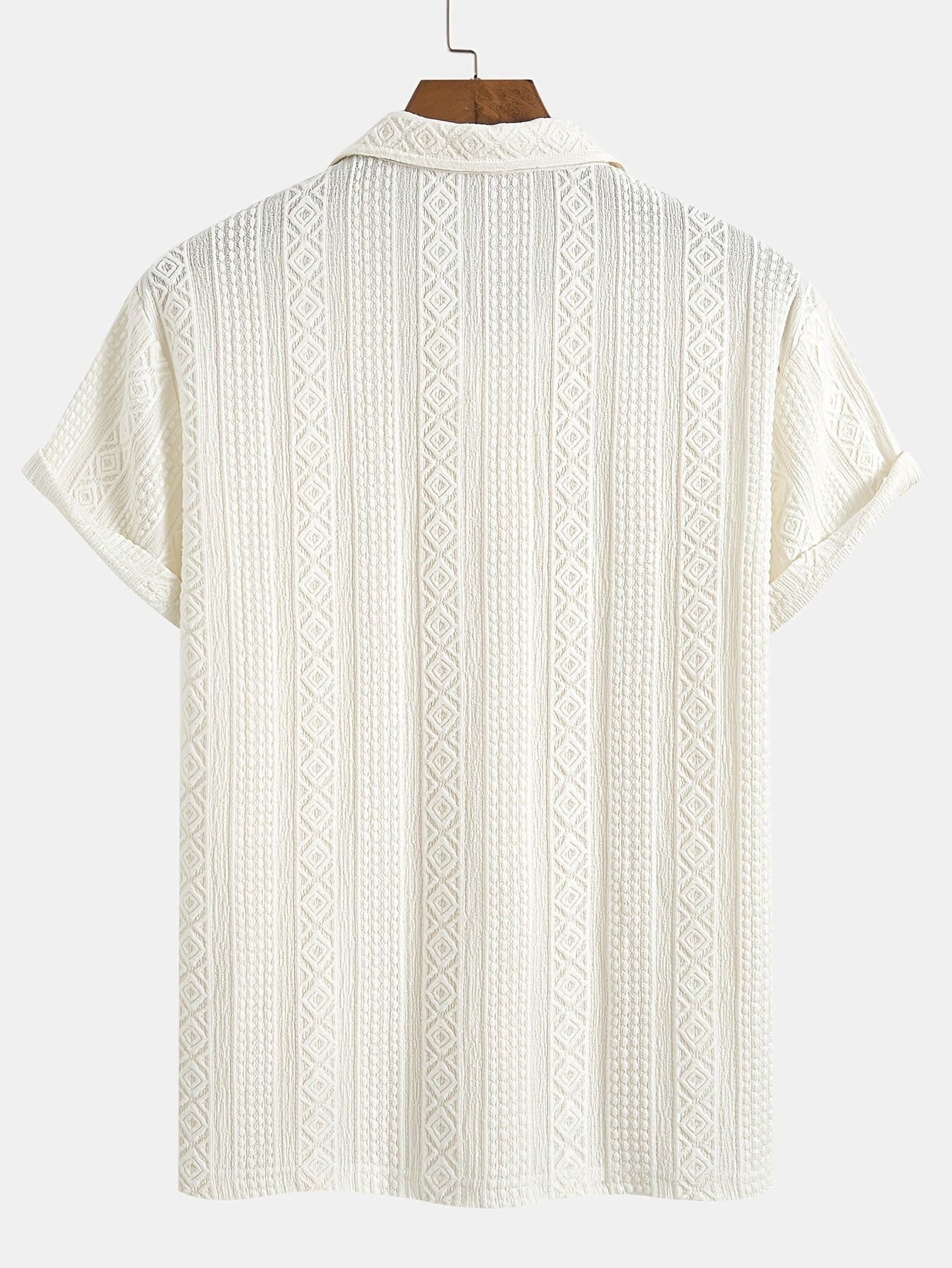 Herren-Polo mit Kurzarm, geometrischen Stickereien und eleganter Textur für einen lässig-schicken Stil  