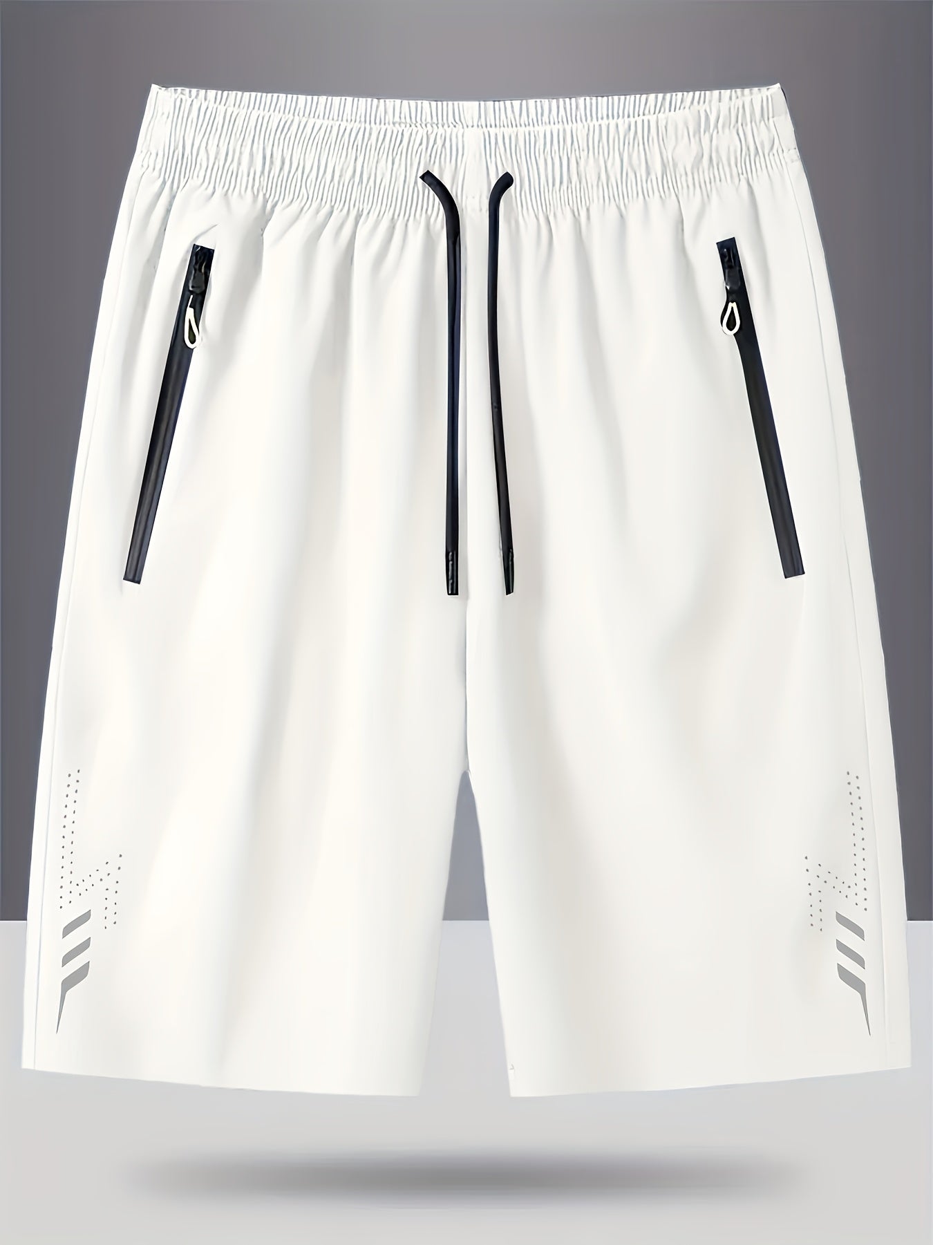 Short de sport décontracté pour homme avec poches zippées et motif géométrique