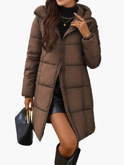 Manteau doudoune mi-longue femme style urbain pour l'hiver