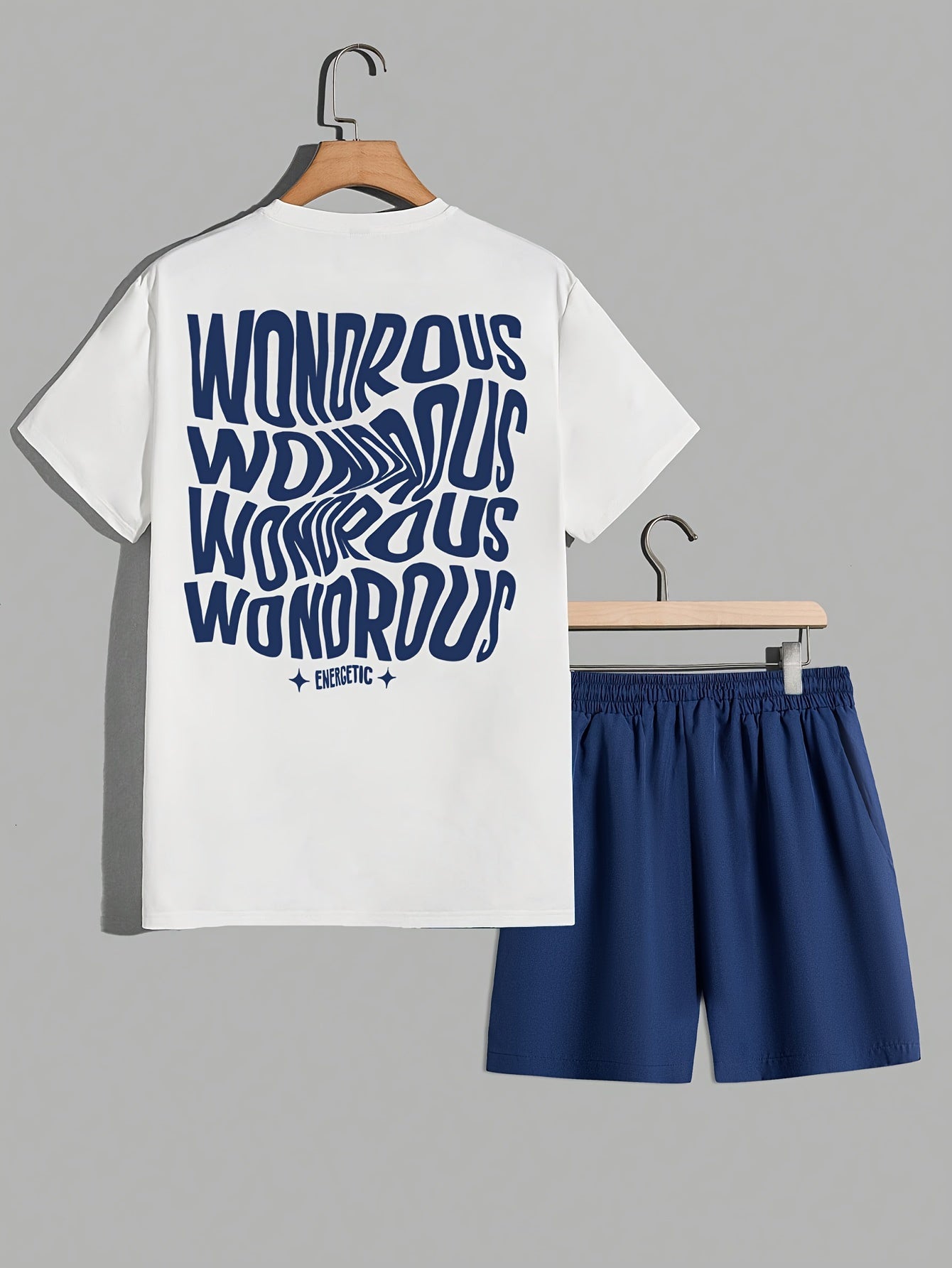 Ensemble streetwear homme t-shirt graphique et short style décontracté tendance