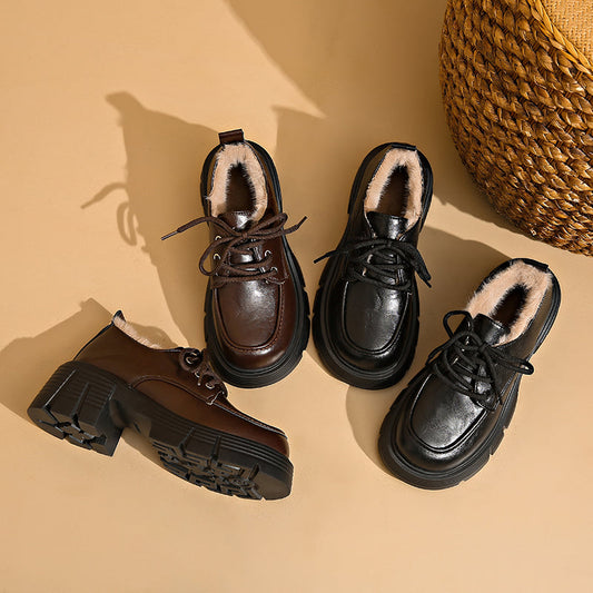 Chaussures Richelieu Plateforme Femme Fourrées Lacets Chunky