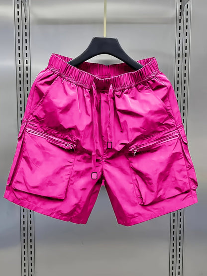 Short cargo décontracté pour homme avec poches zippées style urbain