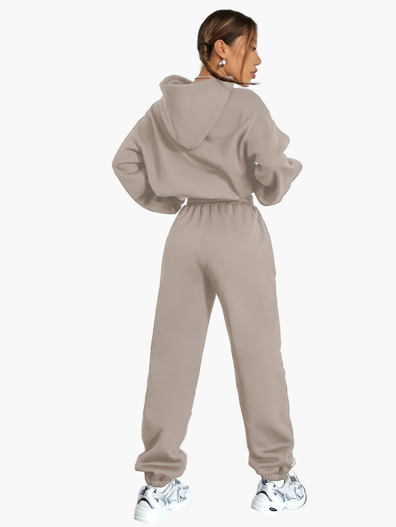 Lässiges Damen-Sportanzug-Set – Kapuzenpullover und Jogginghose – bequemer urbaner Stil