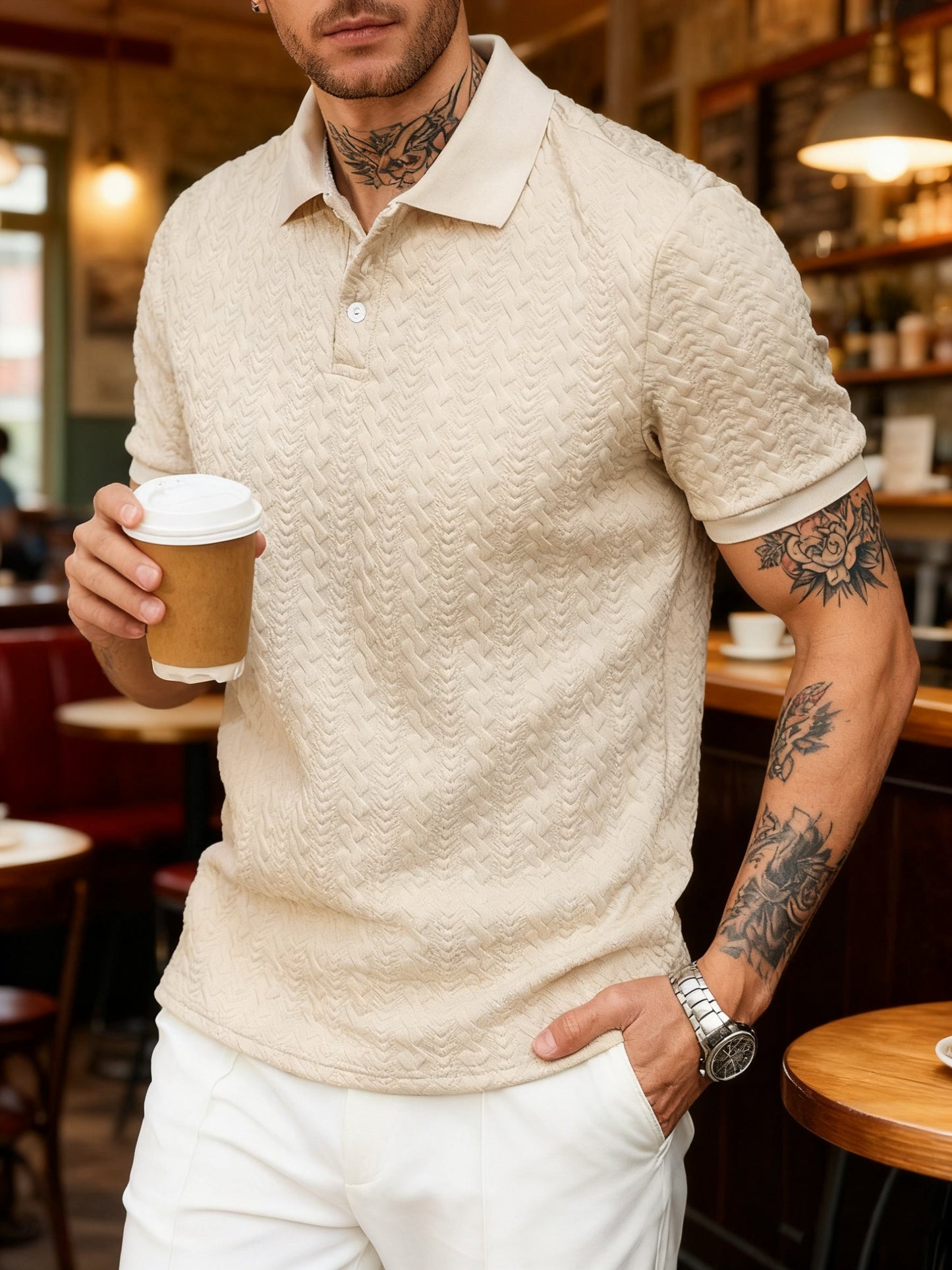 Polo décontracté homme style chic pour sorties et loisirs