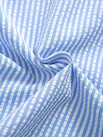 Camisa Henley sin mangas a rayas para hombre, estilo casual urbano
