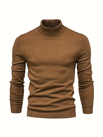 Men’s Classic Ribbed Turtleneck Pullover Sweater