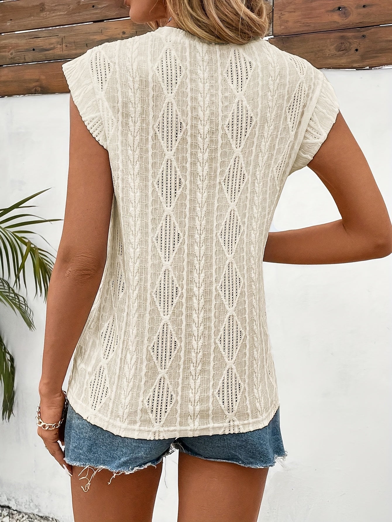 Top uden ærmer med geometriske mønstre i boheme-stil til kvinder - Casual chic sommer