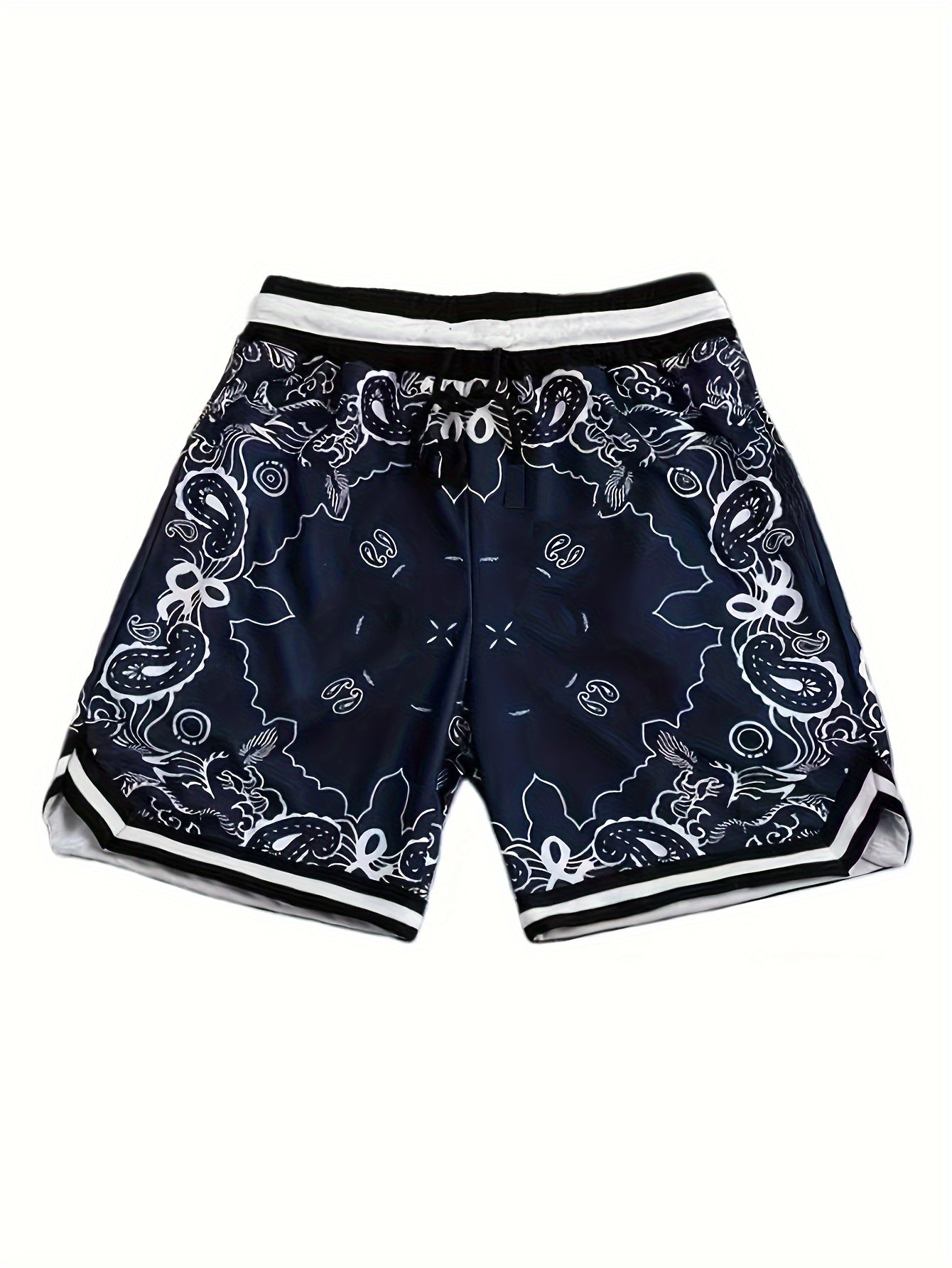 Shorts de sport homme style streetwear imprimé motif bandana – Look urbain tendance