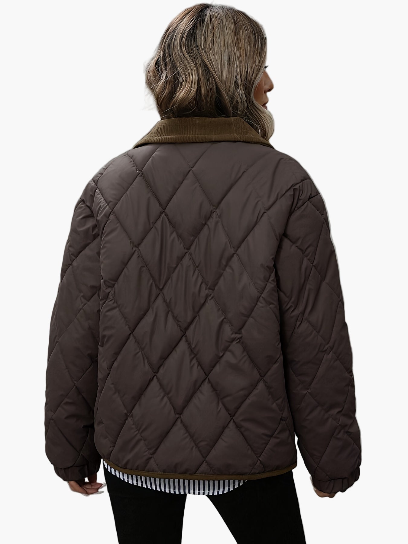 Gesteppte Damenjacke im Vintage-Stil, ideal für Herbst und Winter