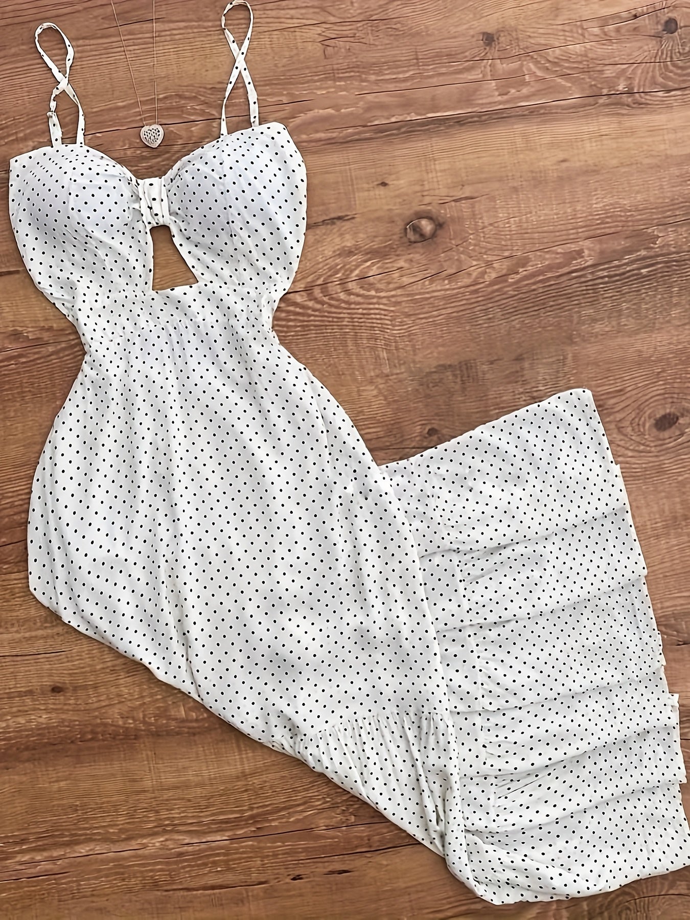 Vintage stijl lange jurk met stippen voor elegante en chique dames