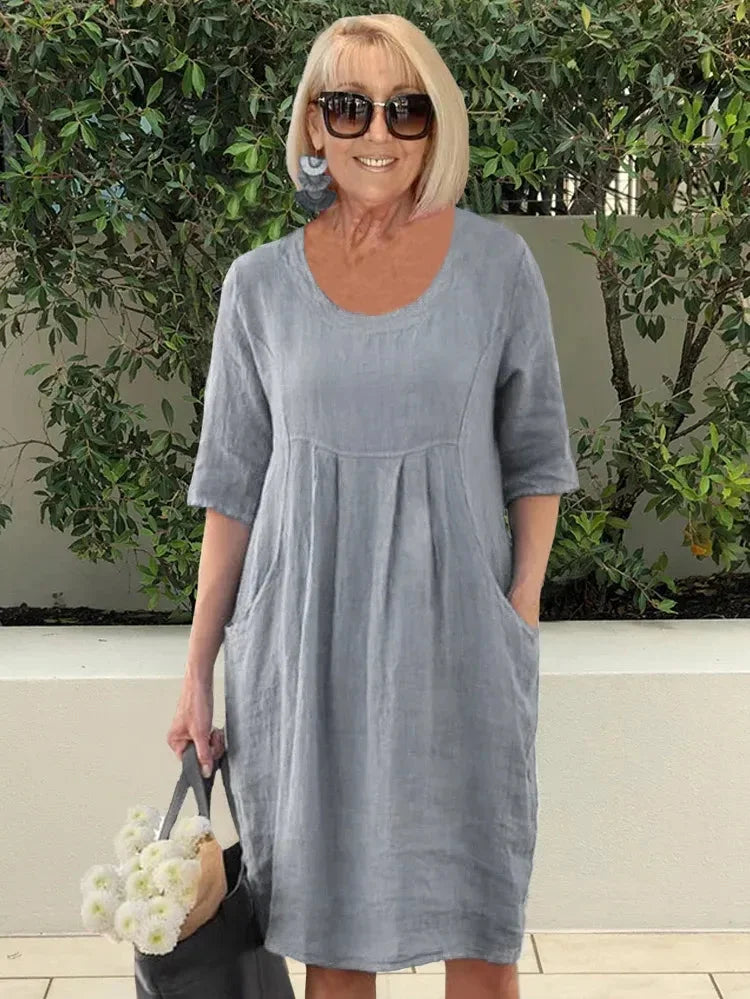 Robe Midi Décontractée à Poches pour Femme – Style Chic et Confort au Quotidien
