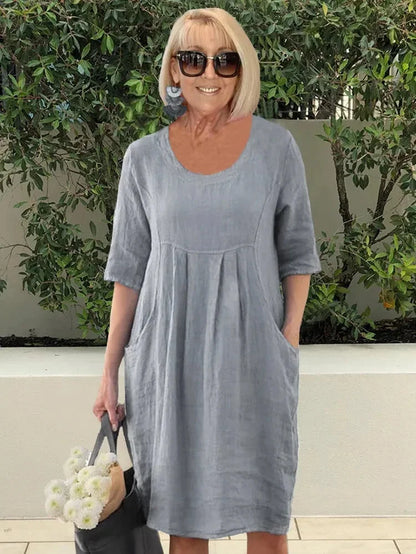 Robe Midi Décontractée à Poches pour Femme – Style Chic et Confort au Quotidien