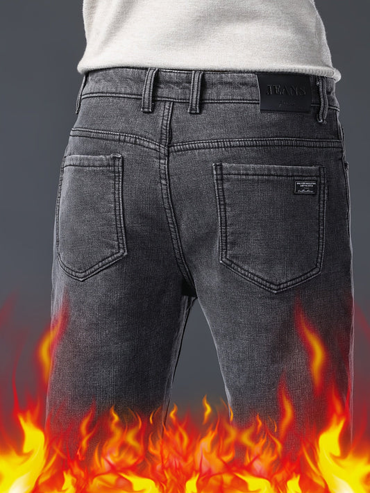 Jean homme gris foncé délavé style décontracté avec 5 poches