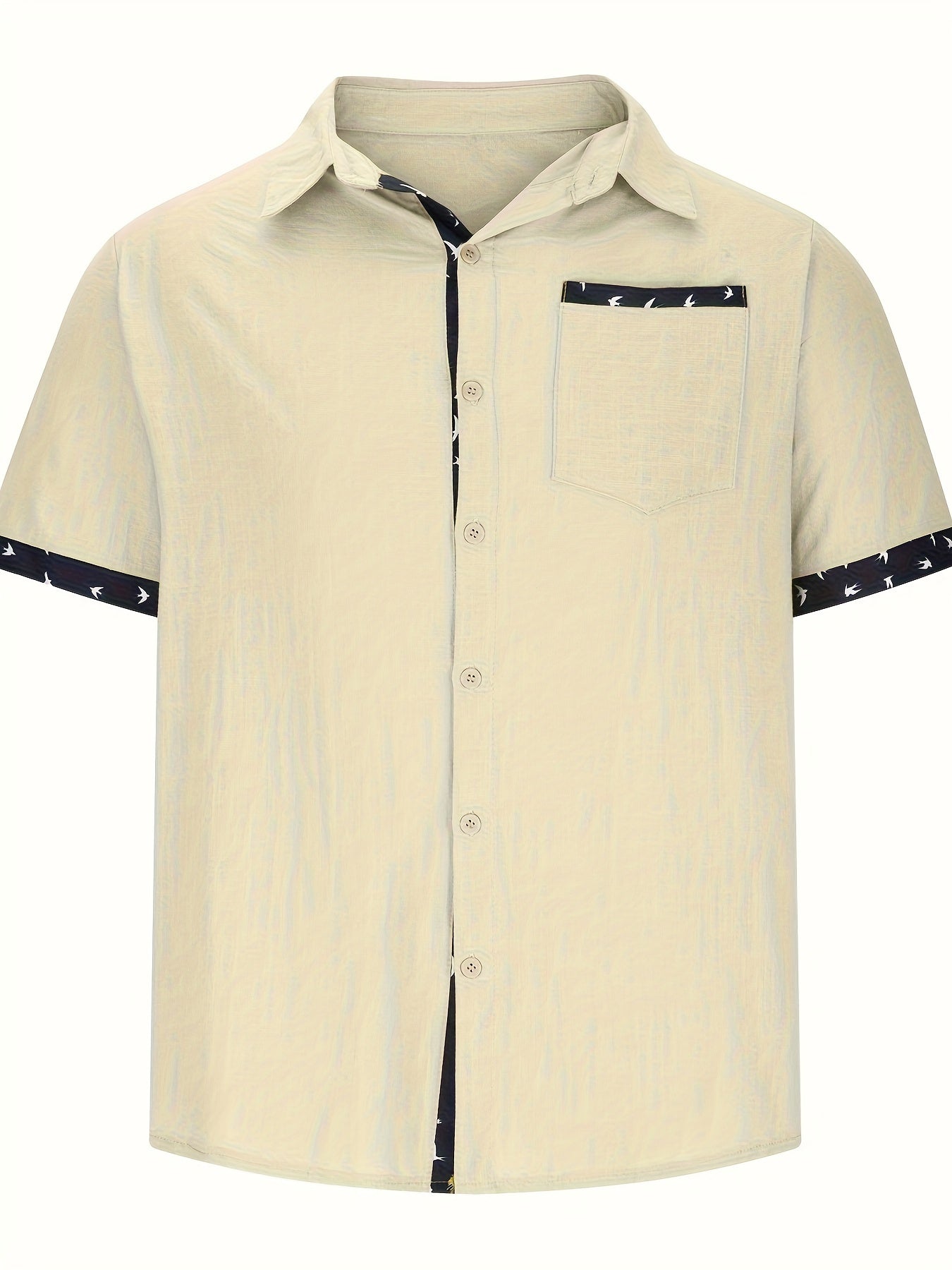 Chemise décontractée à manches courtes pour homme – Style estival élégant, idéale pour les sorties et les vacances
