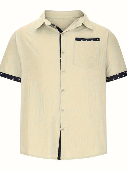 Chemise décontractée à manches courtes pour homme – Style estival élégant, idéale pour les sorties et les vacances