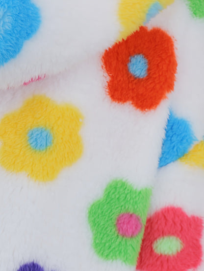 Veste à capuche douce motif fleurs colorées pour femme