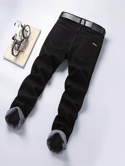 Pantalon Homme Noir Coupe Droite avec Ceinture Détachable Style Décontracté