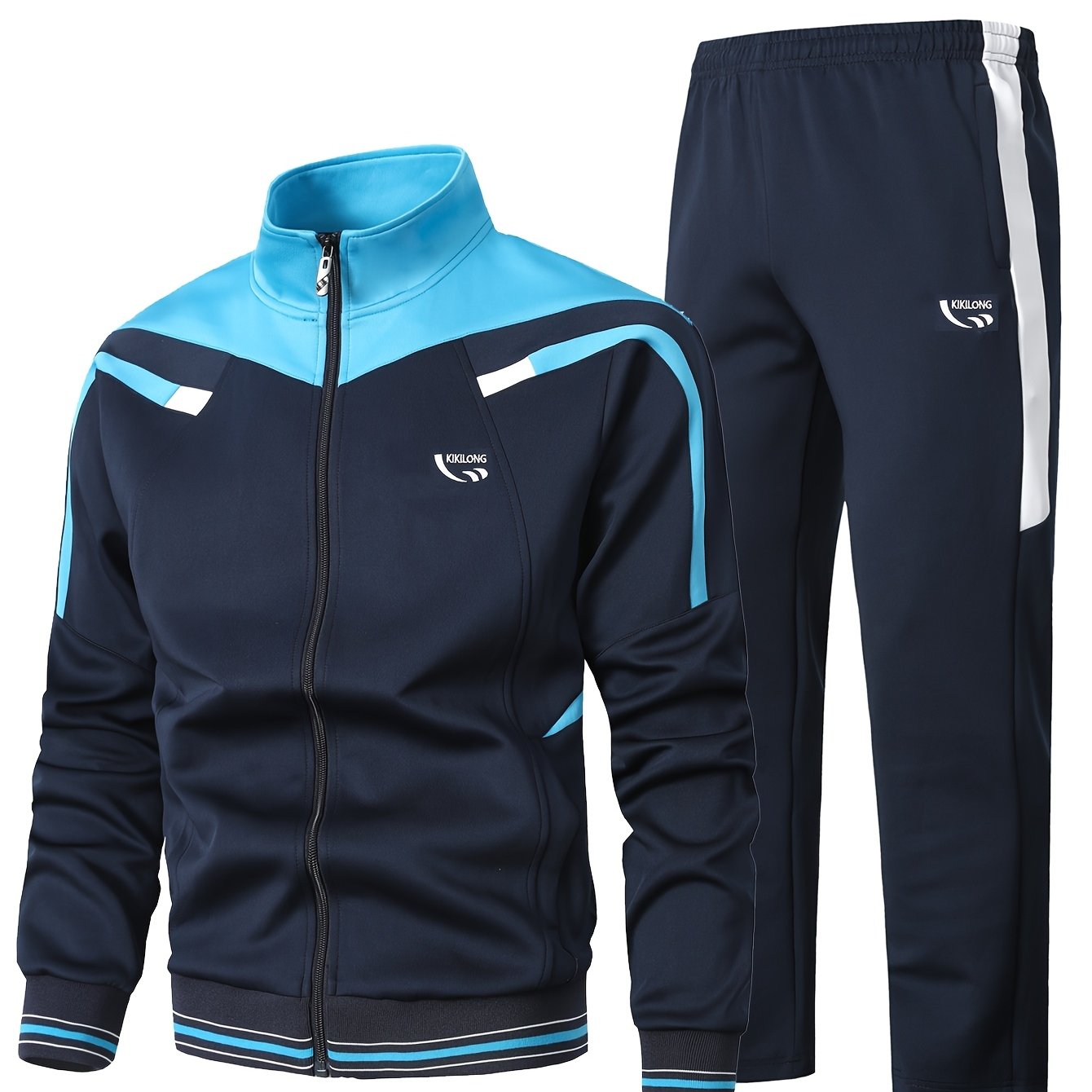 Ensemble de survêtement Homme, Veste et Pantalon Bicolore à Rayures