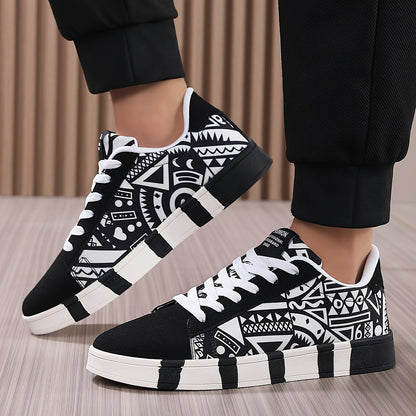 Herresneakers med urban grafisk stil til fritid og udendørs brug