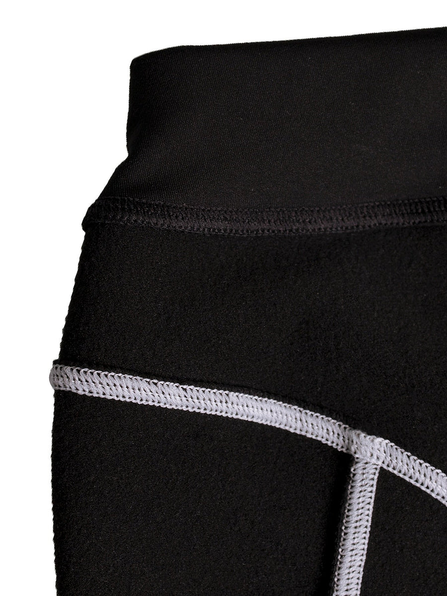Legging Femme Noir à Coutures Contrastantes Taille Haute