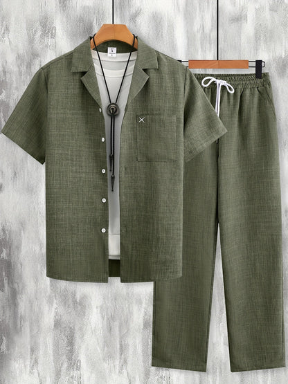 Men's Casual Short-Sleeve Set – Modern Style Perfect for Any Occasion