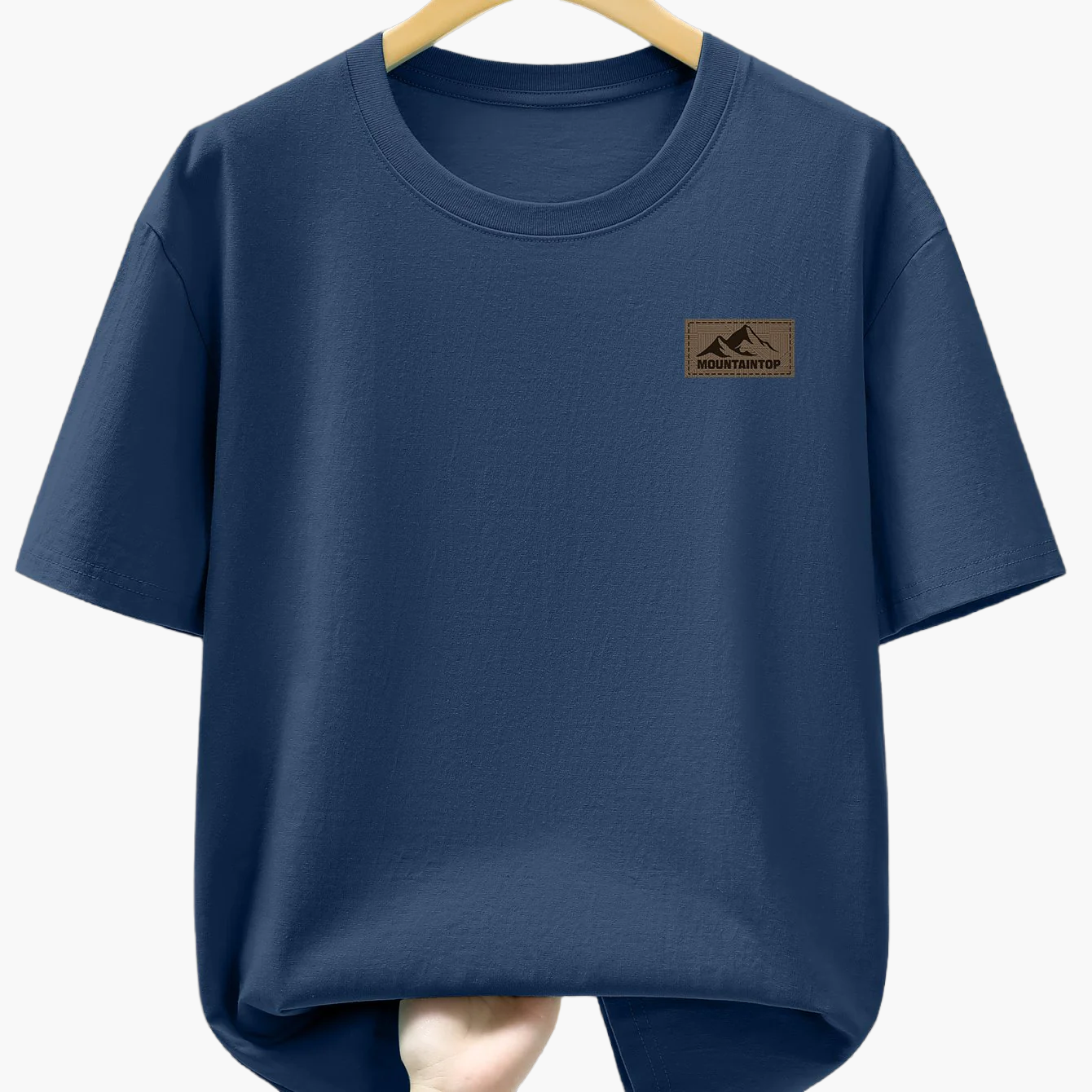 T-shirt casual męski w sportowym stylu z nadrukiem gór – Idealny na wypoczynek i weekend