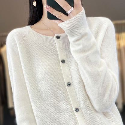 Danielle – Merino Vest for Women with Round Neck and Long Sleeves in