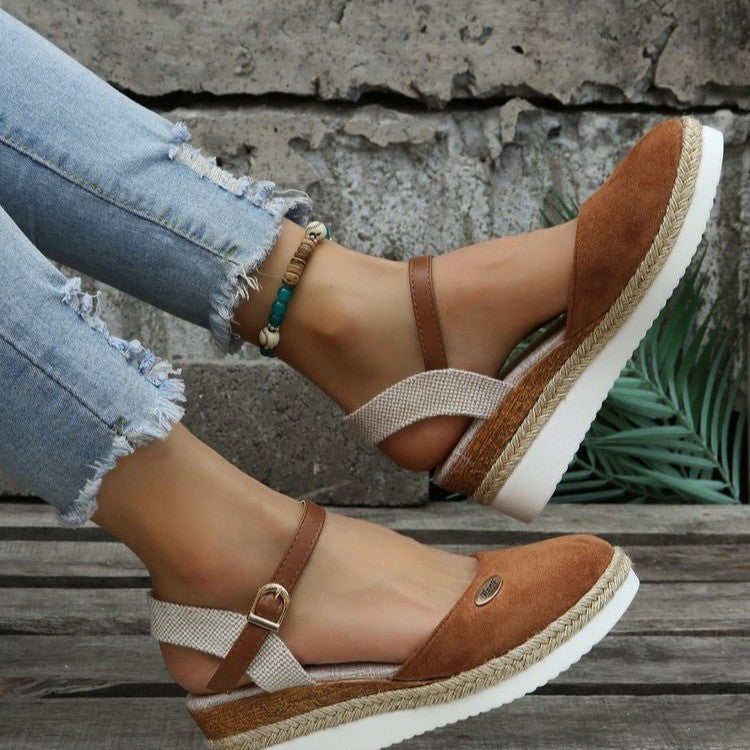 Mary – Lightweight platform sandals in hemp rope