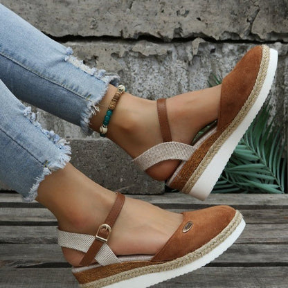 Mary – Lightweight platform sandals in hemp rope