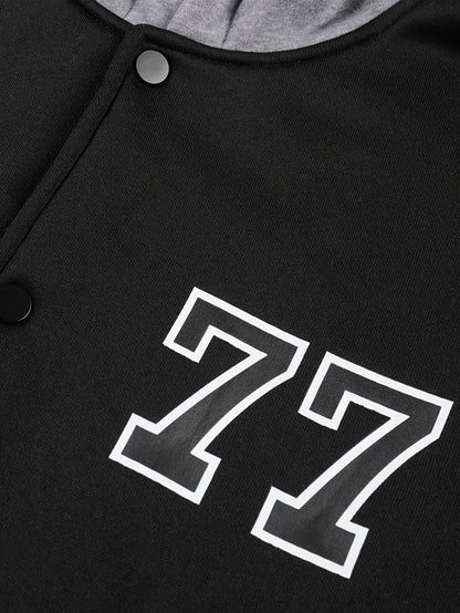 Veste sweat à capuche homme bicolore noir et gris imprimé