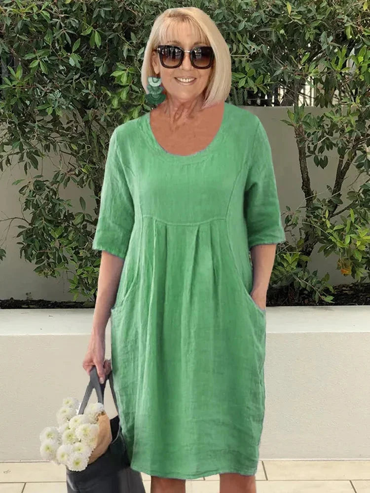 Robe Midi Décontractée à Poches pour Femme – Style Chic et Confort au Quotidien
